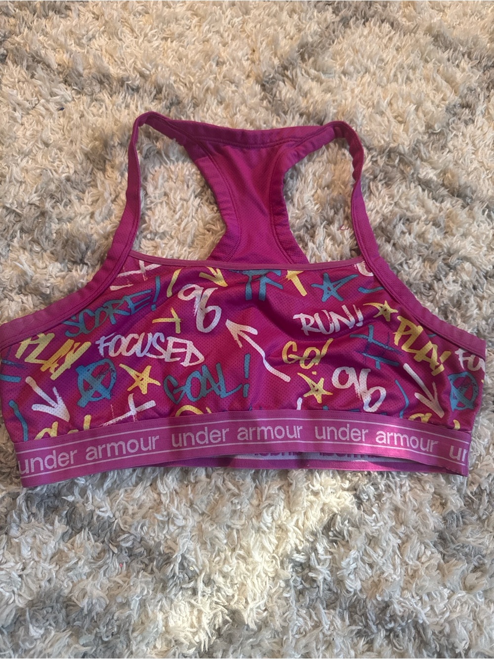 Under Armour Women's Magenta Graffiti Racerback Swim Top